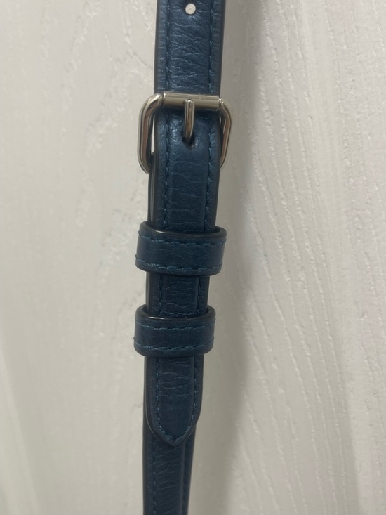 Coach Pebbled Leather Shoulder Bag in Navy Blue - Picture 6 of 8